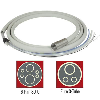 KINETIC HANDPIECE LIGHT SOURCE TUBING, 6-PIN ISO-C, EURO 3-TUBE JACKETED