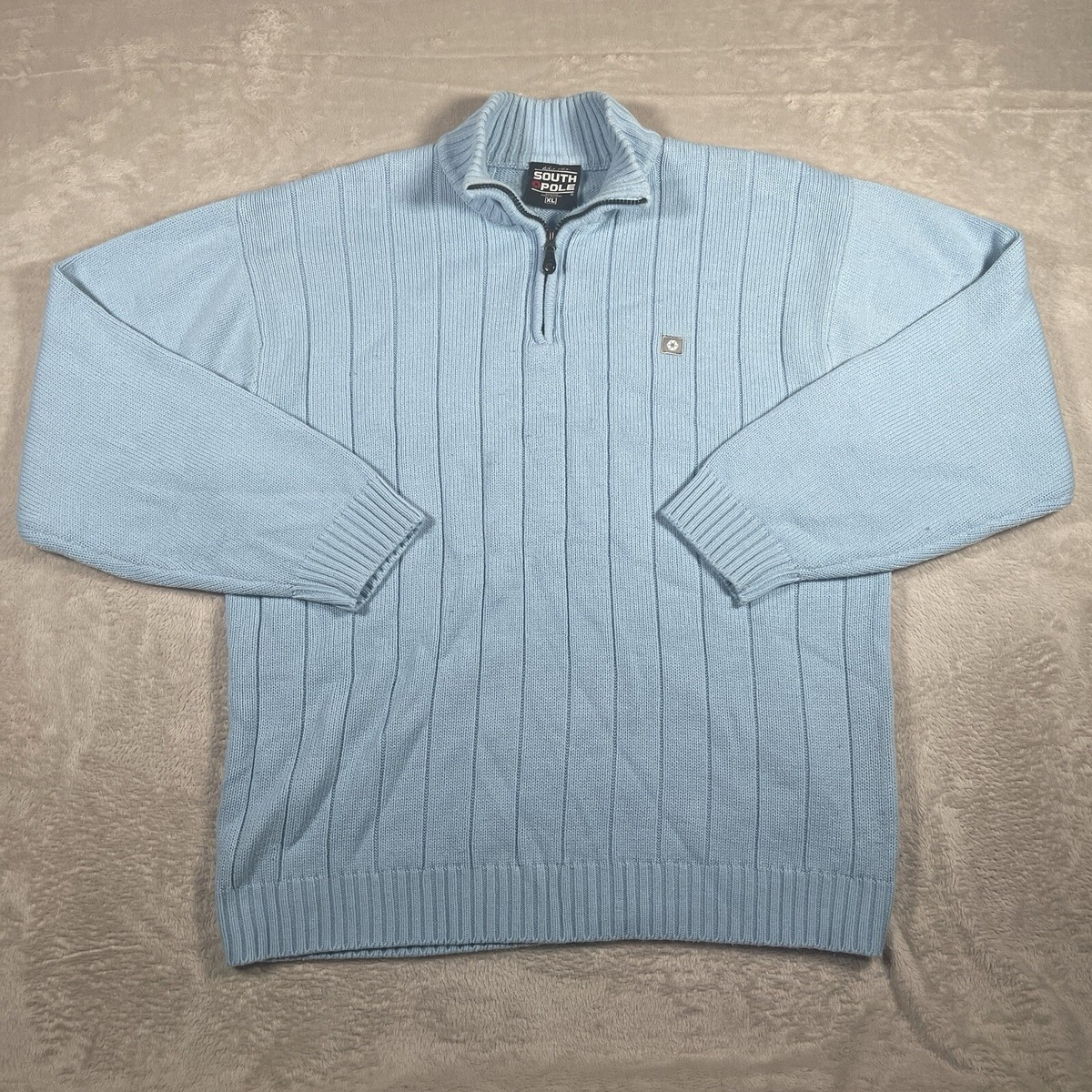 SouthPole ニット Southpole Vtg 90s Y2K Men's XL 1/4 Zip Sweater Ribbed