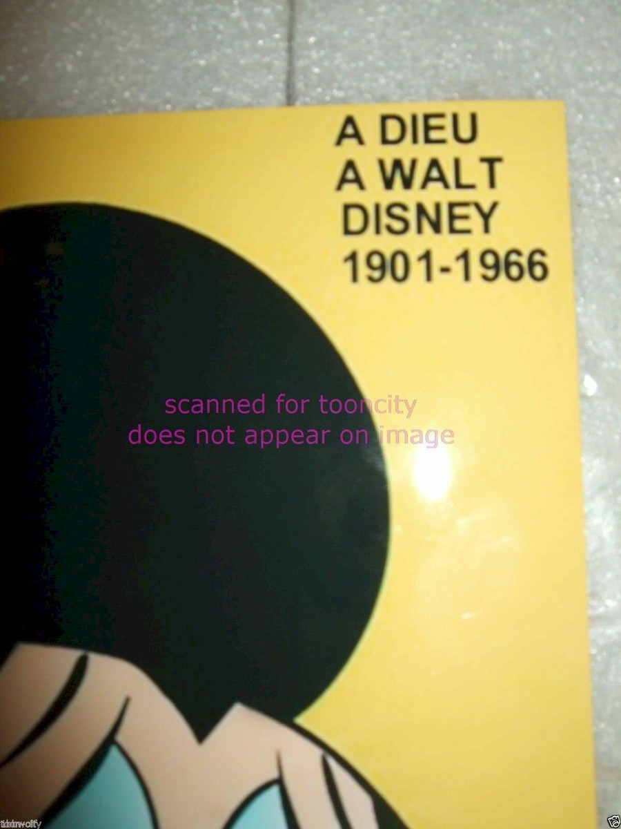 Walt Disney Waiting for the Moment 版画 ⭕Death of Walt Disney Crying Mickey Mouse Paris Match NEW