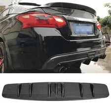 For Nissan Altima Lower Rear Lip Bumper Diffuser Shark Fin 7 Wing Spoiler Carbon