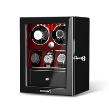 Caricatore automatico classico 2 orologi con display 3 orologi scatola portaoggetti luce led nuovo