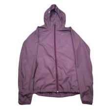 Nike Running Windbreaker Jacket Womens Medium Hooded Athletic Track Purple