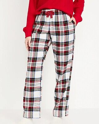 Old Navy Women's Mid-Rise Flannel Pajama Pants White Tartan Old Navy Women's Mid-Rise Flannel Pajama Pants White Tartan