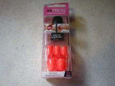 1 Impress ECSTATIC CLING Press-On 24 Nails CORAL  56660 in Bottle