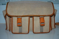 VINTAGE CANVAS LEATHER LOOK TRIM CAMERA SHOULDER MESSENGER BAG