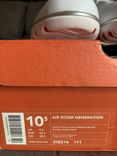 Brand New 2003 Lebron1 Nike Air Zoom Generation White OG AZG Sz 10.5 308214-111 - Picture 8 of 8