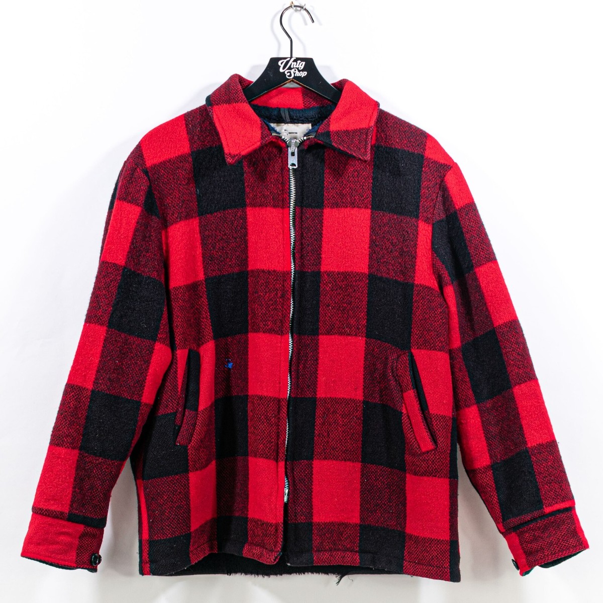 Woolrich Buffalo Plaid Zip Jacket XL VTG 70s Fleece Lined Woolrich Buffalo Plaid Zip Jacket XL VTG 70s Fleece Lined