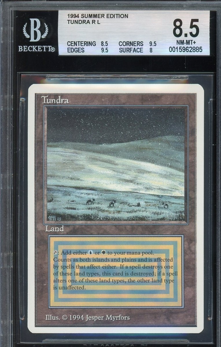 MTG Tundra② NM/MINT+ BGS 8.5 Summer Magic/MTG Tundra, W/2x 9.5 SUBGRADES