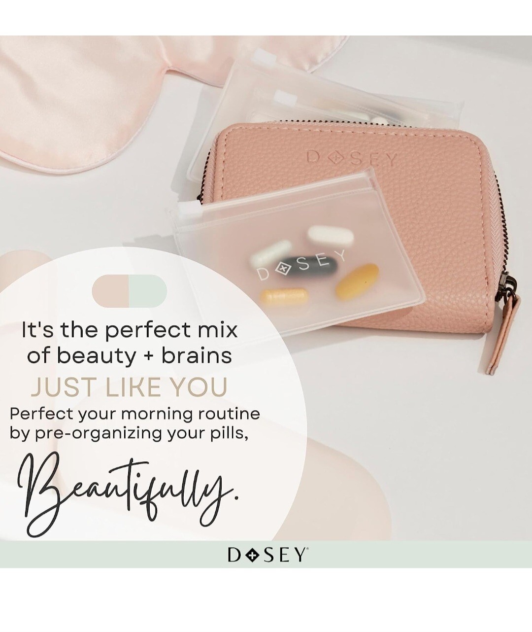 Dosey Wellness Wallet Travel Pill Organizer & EasySlide Pill Pouches