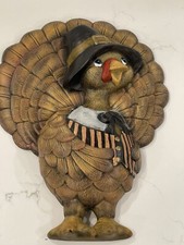 Large Ceramic Pilgrim Turkey Wall Decor Wall Mount Thanksgiving