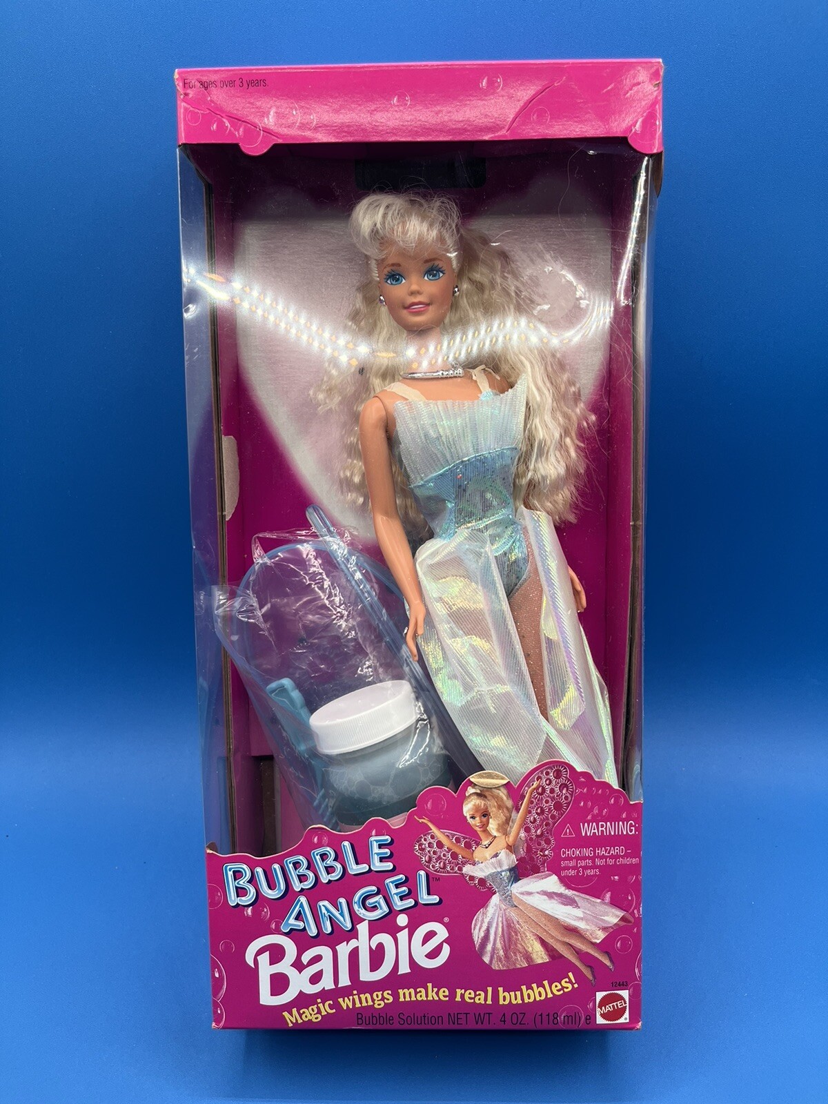 1994 Bubble Angel Barbie Doll by Mattel with Box Wings and Bubble Wand 12443
