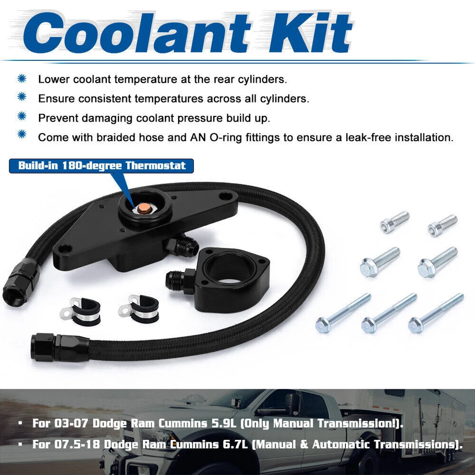 Freeze Coolant Bypass Kit for 2003-2007 Dodge Ram 5.9L/07.5-18 Cummins 6.7L NEW - Image 3 of 4