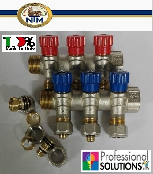 Collettore Idraulico 3/4 Completo 3+2 per Tubo Multistrato 16x2