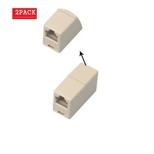 2 PCs , 4C RJ11 Telephone Jack Line Coupler Adapter for Exten Cord Bulk of 2 