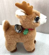 Christmas REINDEER Starlight 9.5"H plush RUSS w/jingle bell collar