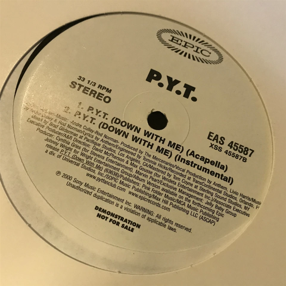 [EDM/DANCE/RAP]~NM 12"~P.Y.T.~PYT~'P.Y.T (Down With Me)'~[x3 Mixes]~2000 - Image 3 of 3
