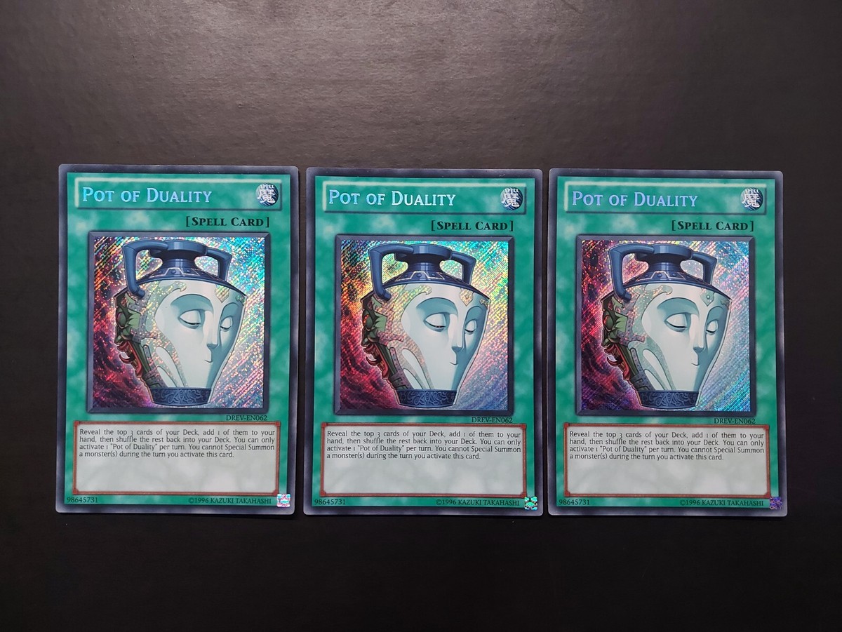 Yugioh - Pot of Duality DREV-EN062 Secret Rare Playset x3 Euro