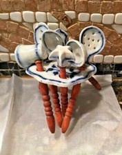 Antique German Blue Onion miniature doll house porcelain Utensil set