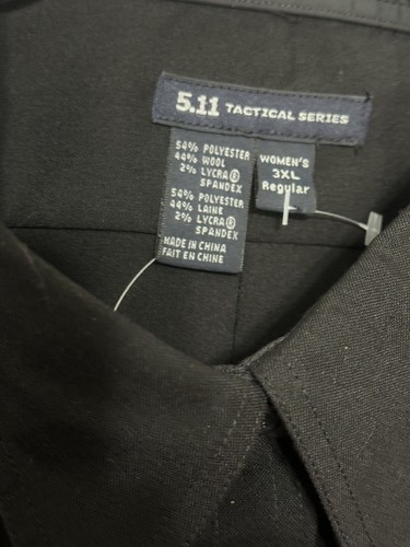 New 5.11 Tactical Womens 3XL Black Uniform Button Up Shirt Wool Blend 32049 - Picture 9 of 13