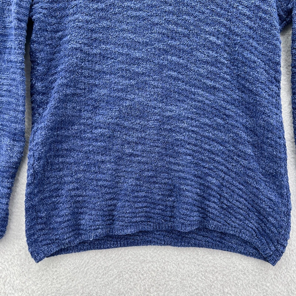 Calvin Klein Jeans Sweater Womens Small Blue Pullover V-Neck Top Chunky Knit - Image 3 of 4