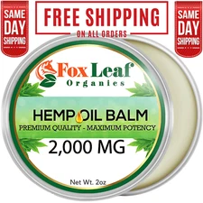 Hemp Seed Oil Balm - All Natural Hemp Cream - Unscented - 2000MG - Made In USA