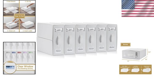 Transparent Linen Closet Organizers in Off White - Perfect for Bedding Storage - Picture 2 of 9