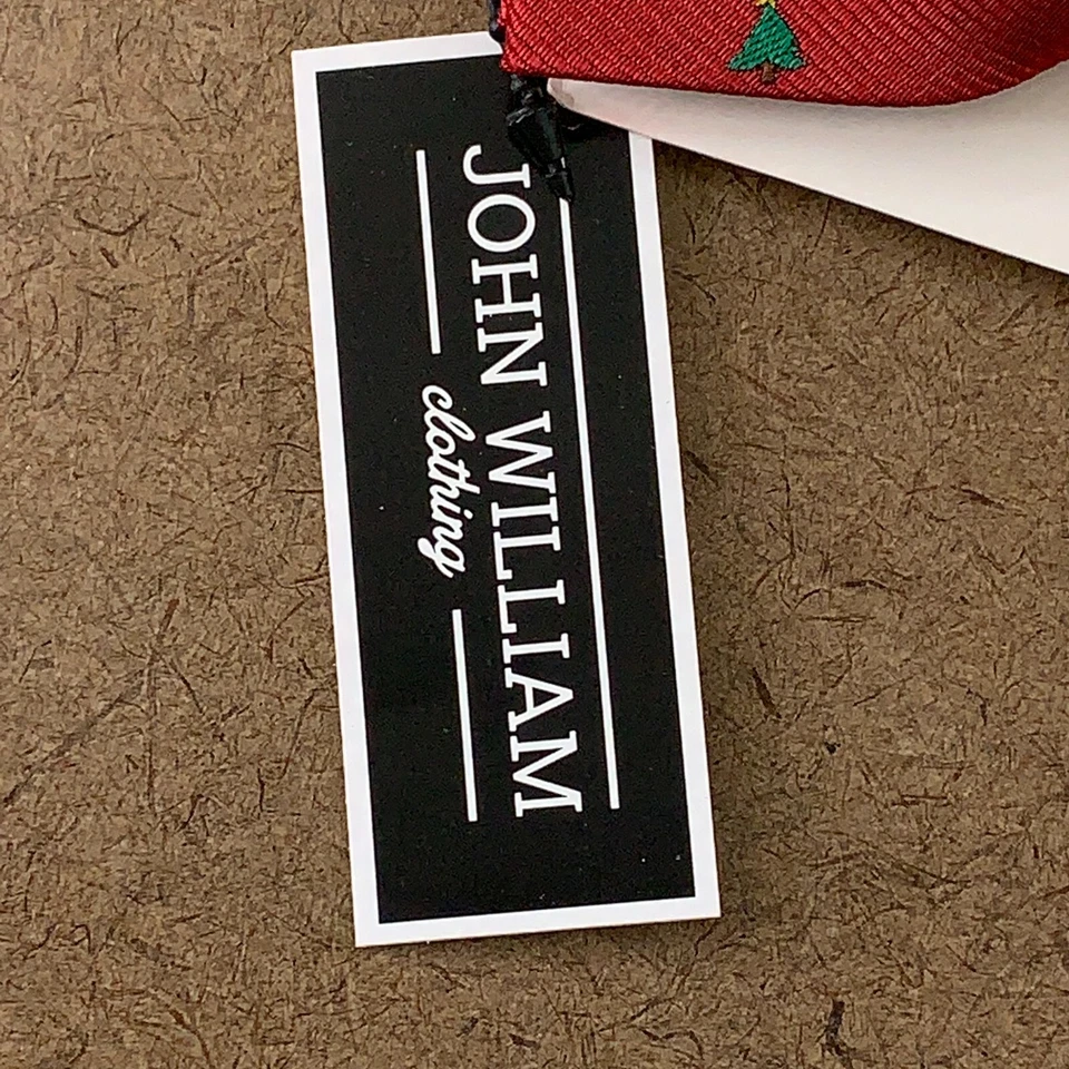 John William Red Green Christmas Tree Printed Microfiber Pre-Tied Bow Tie NWT - Image 2 of 3