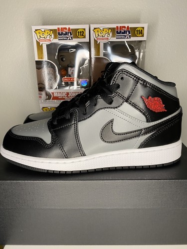 Air Jordan 1 Mid GS Shadow Red Black 