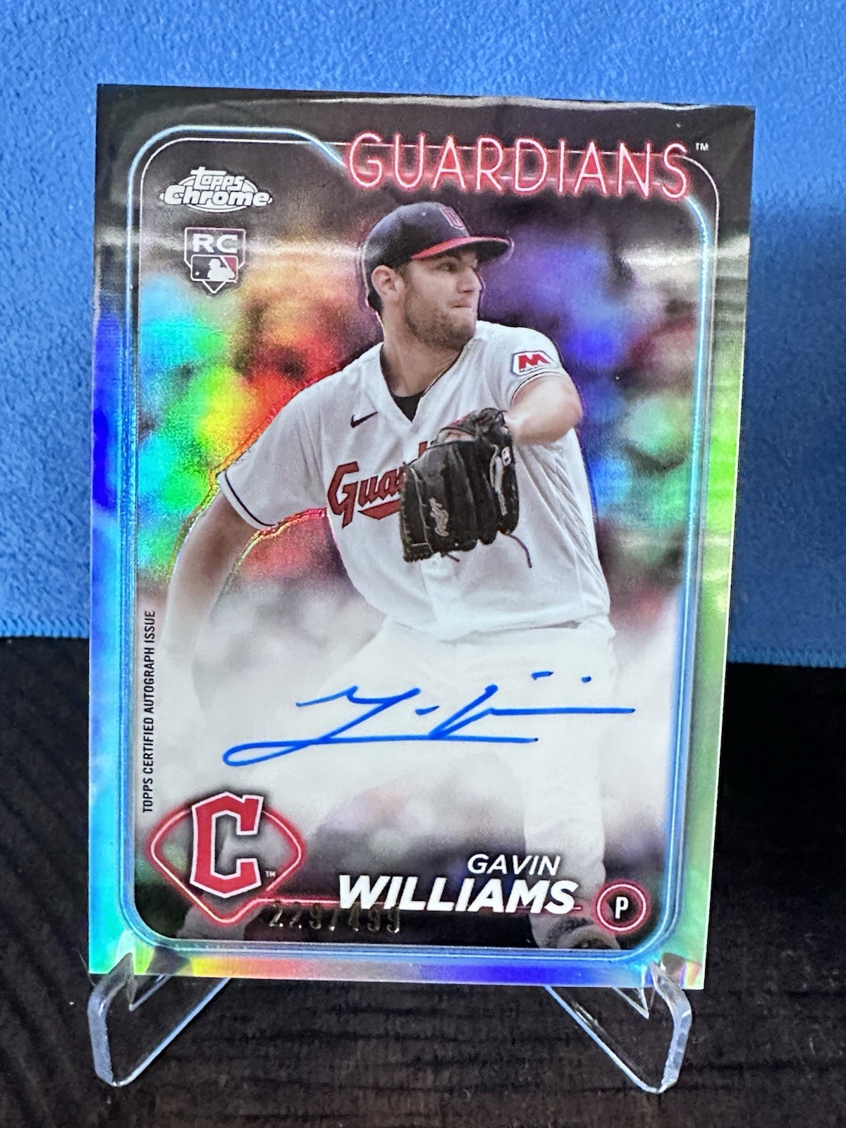 2024 Topps Chrome Rookie Autograph Gavin Williams #RA-GW Refractor /499 (AU, RC)