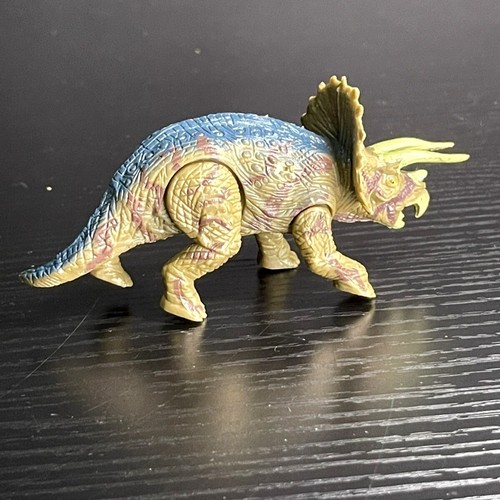 Vintage Kunststoff Triceratops Dinosaurier Figur 6" lang detailliertes Design blau & bei - Bild 2 von 5