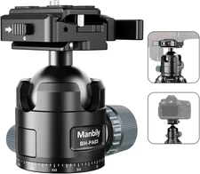 Low Profile Ball Head, 44Mm Tripod Head with Picatinny to Arca-Swiss Adapter and