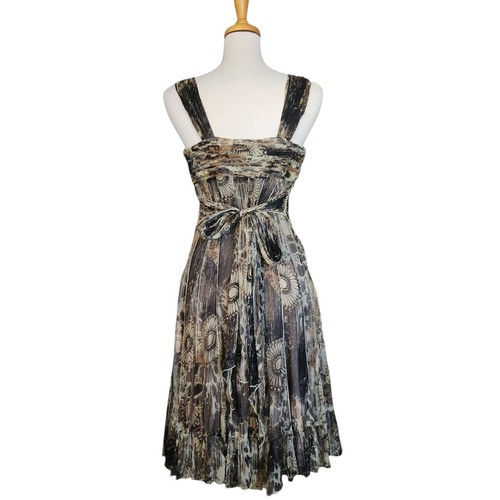 Nina Austin Silk Babydoll Beaded Dress Women's L Brown Y2K Vintage Whimsigoth - Picture 7 of 17