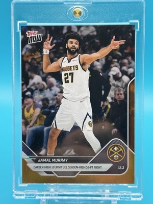 Jamal Murray Nuggets 10 3PM 52 Pt Night vs Pacers 2025 Topps Now #72 Orange /25