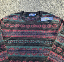 POLO Ralph Lauren Mens Fair Isle Sweater XL Navy Combo 98 Wool 2 Cashmere NWT