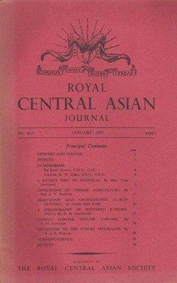 Journal of the Royal Central Asian Society; Vol. XLIV., Part I, January 1957.