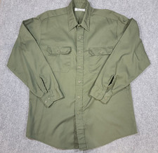 VTG Sears Roebucks Mens Green Button Down Utility Shirt 1980  s Men  s XL