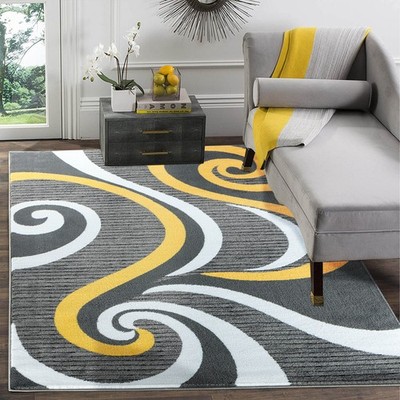 Glory Rugs Modern Area Rug Swirls Carpet Bedroom Living Room Contemporary