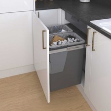 Kitchen Pull Out Bin Under Counter Anthracite Waste Recycling Base Mounted 92Ltr