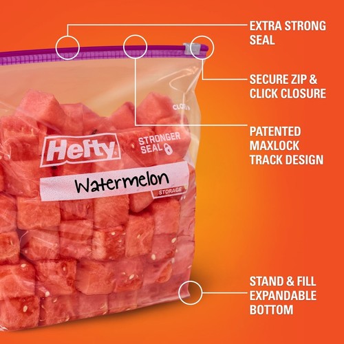Gallon Size Slider Storage Bags 40 Count BPA Free MaxLock Seal Expandable Bottom - Picture 7 of 9