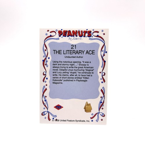 The Literary Ace #21 Peanuts Collection Preview Edition 1991 Tuff Stuff Snoopy - Picture 2 of 2