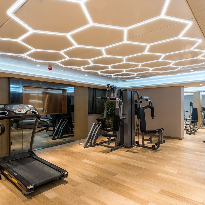 Yessources 15 Girds 240W Hexagon LED Light Gym Sport Pilates Studio 26400LM