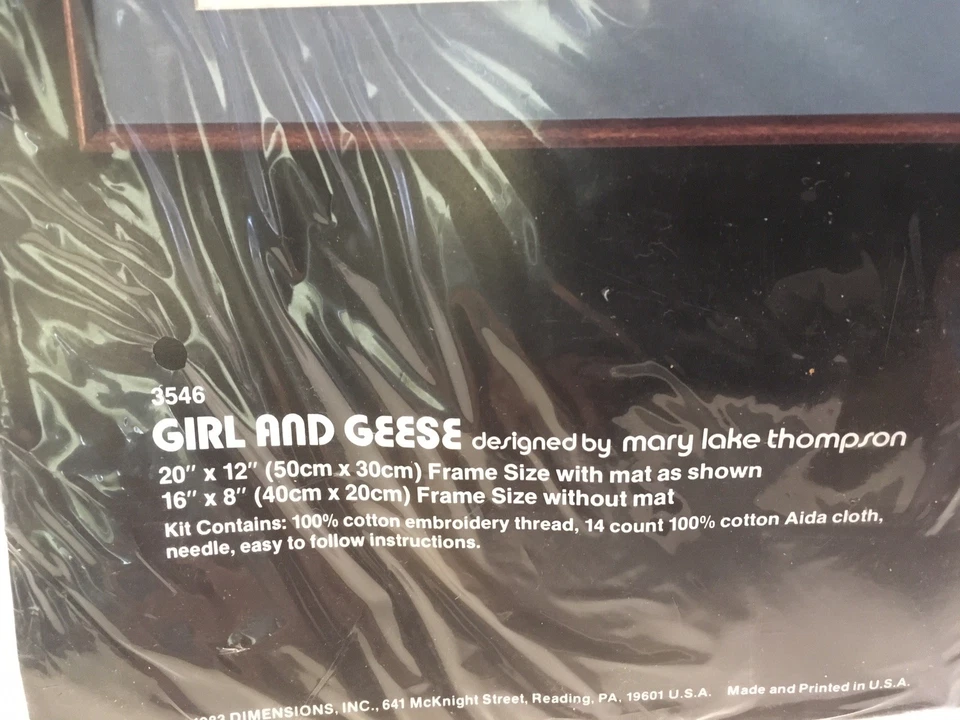 Counted Cross Stitch Kit Dimensions Girl and Geese 3546 New Sealed - Image 3 of 4