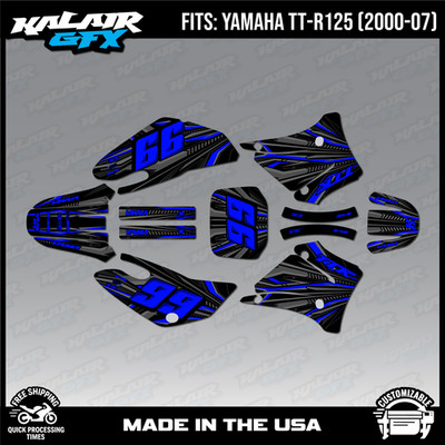 Graphics Kit for Yamaha TTR 125 (2000-2007) TTR125 Prime-blue-shift