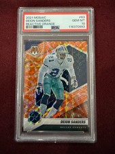 Deion Sanders 2021 Mosaic Reactive Yellow Prizm PSA 10 Gem Mt