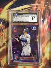 2022 Bowman Chrome Sapphire #69 Seiya Suzuki SP Variation Purple /25 CGC 10 GEM