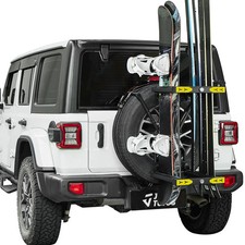 JOYTUTUS Spare Tire Ski Snowboard Rack Wrangler Bronco SUV A3332-00022-BK