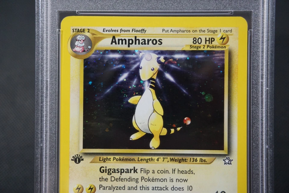 Pokemon 1st Edition Neo Genesis Ampharos Holo #1 - PSA 9 - Image 2 of 3