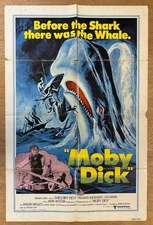 John Huston Peck MOBY DICK 1956 27x41 Org Movie Poster 4586