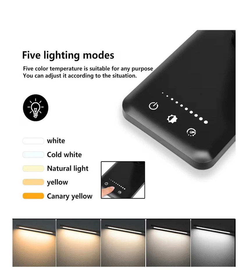 Lámpara de Escritorio LED Regulable Lámpara de Mesa Lámpara de Lectura con Puerto de Carga USB, 2 Unidades Foto 2 de 4