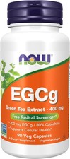 NOW, EGCg Green Tea Extract 400 mg, Free Radical Scavenger , 90 Veg Caps